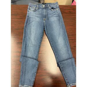 7 For All Mankind The High Waist Ankle Skinny Denim Jeans Size 27